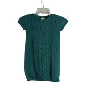 Crazy 8 Size Small 5-6 Girls Teal Cable Knit Sweater Dress